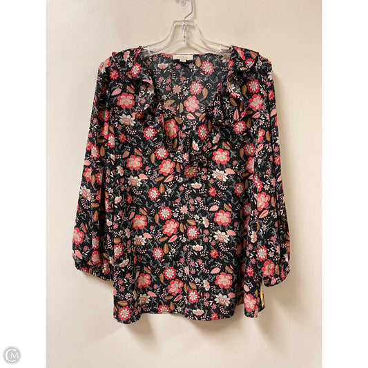Top Long Sleeve By Loft In Floral Print, Size: L