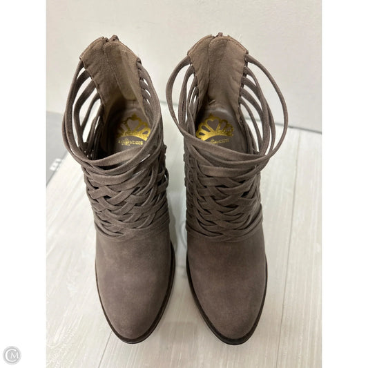 Boots Ankle Heels By Fergalicious In Grey, Size: 8.5
