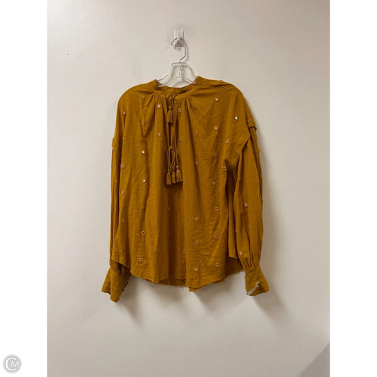 Top Long Sleeve By Free People In Gold, Size: M