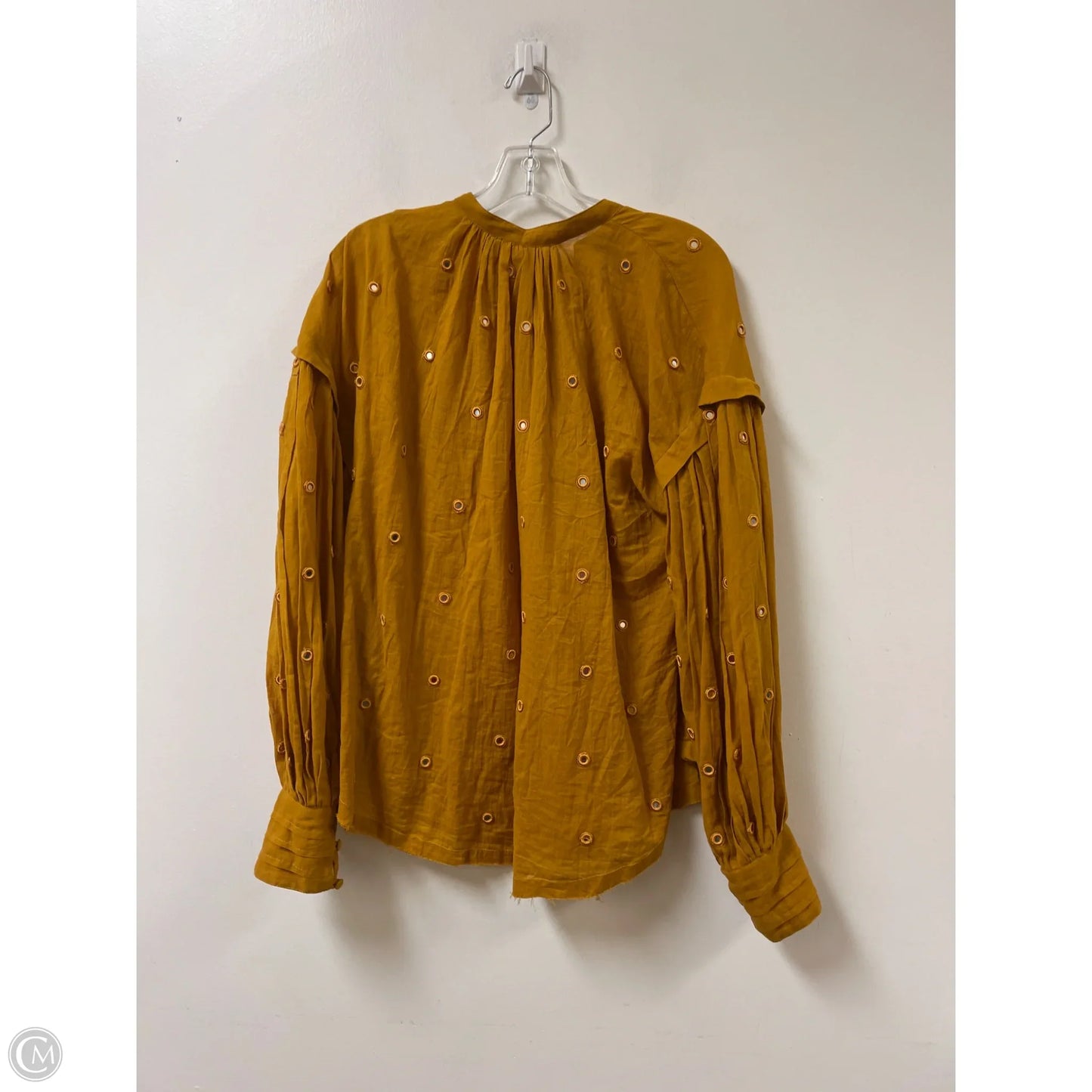 Top Long Sleeve By Free People In Gold, Size: M