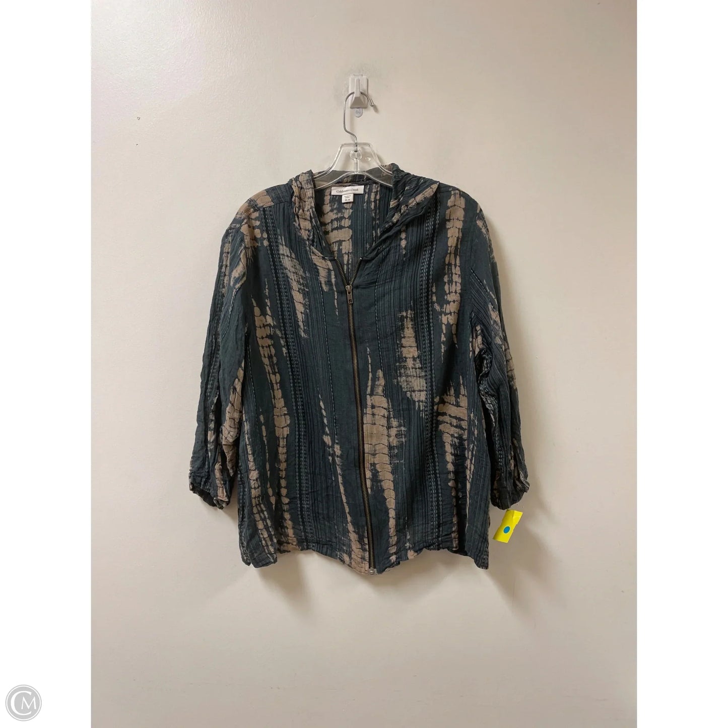 Jacket Moto By Coldwater Creek In Blue & Brown, Size: Xl