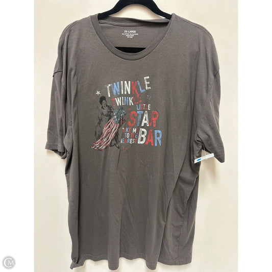 Top Short Sleeve By Clothes Mentor In Grey, Size: 2x