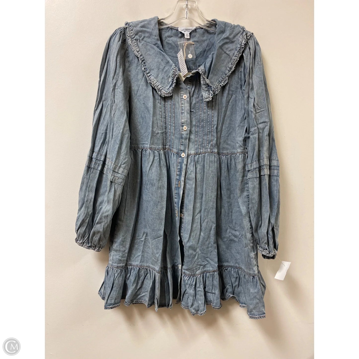 Dress Casual Midi By Ee Some In Blue Denim, Size: M