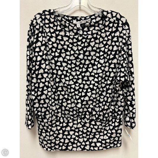 Top Long Sleeve By Chicos In Black & White, Size: M