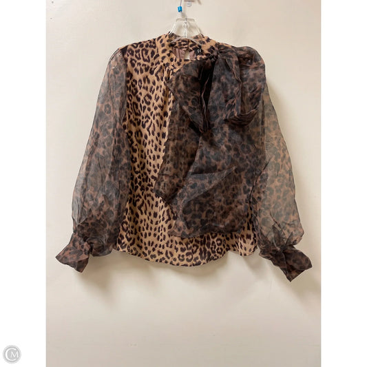 Top Long Sleeve By Fate In Animal Print, Size: M