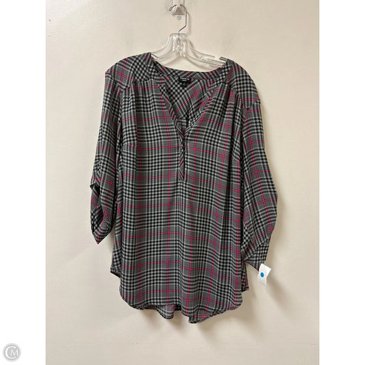 Top Long Sleeve By Torrid In Plaid Pattern, Size: 3x