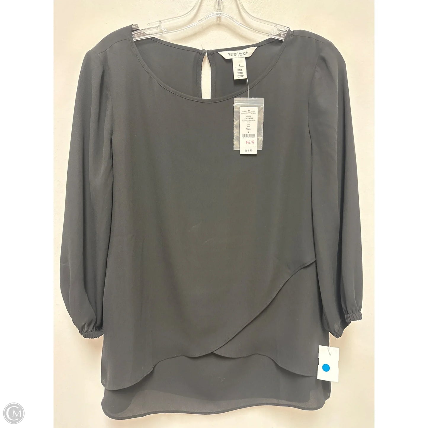 Top Long Sleeve By White House Black Market In Black, Size: S