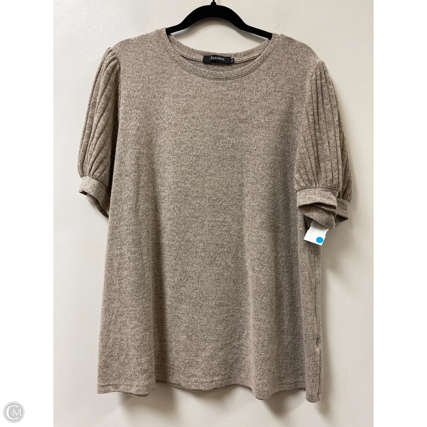Top Short Sleeve By Clothes Mentor In Tan, Size: 2x