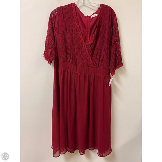 Dress Party Midi By Clothes Mentor In Red, Size: 2x