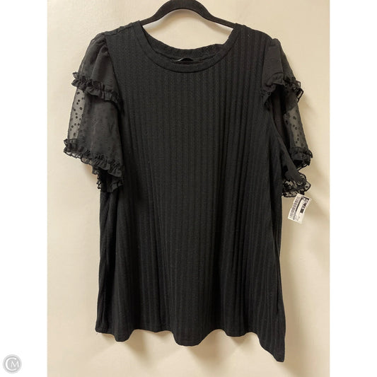 Top Short Sleeve By Bloomchic In Black, Size: 2x