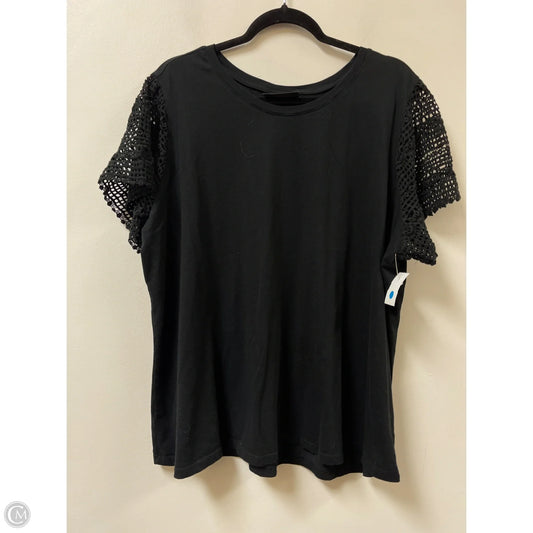 Top Short Sleeve By Lane Bryant In Black, Size: 3x