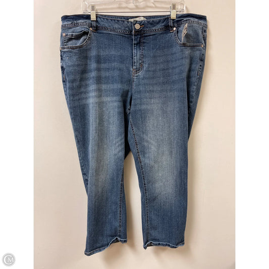 Jeans Cropped By Cato In Blue Denim, Size: 18
