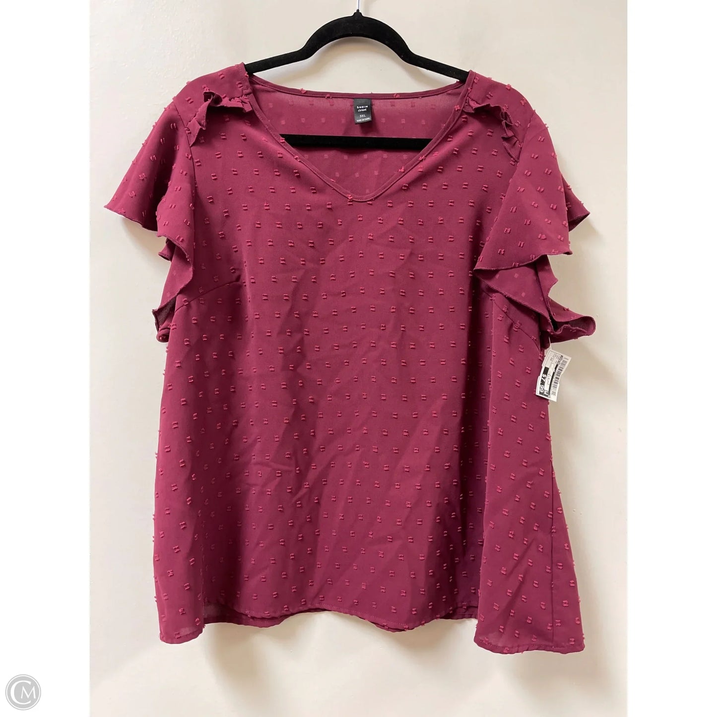 Top Short Sleeve By Shein In Red, Size: 3x