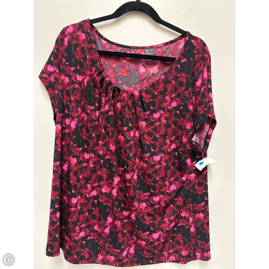 Top Short Sleeve By Worthington In Floral Print, Size: 2x
