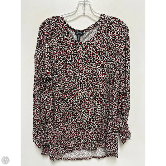 Top Long Sleeve By Jones New York In Animal Print, Size: Xl