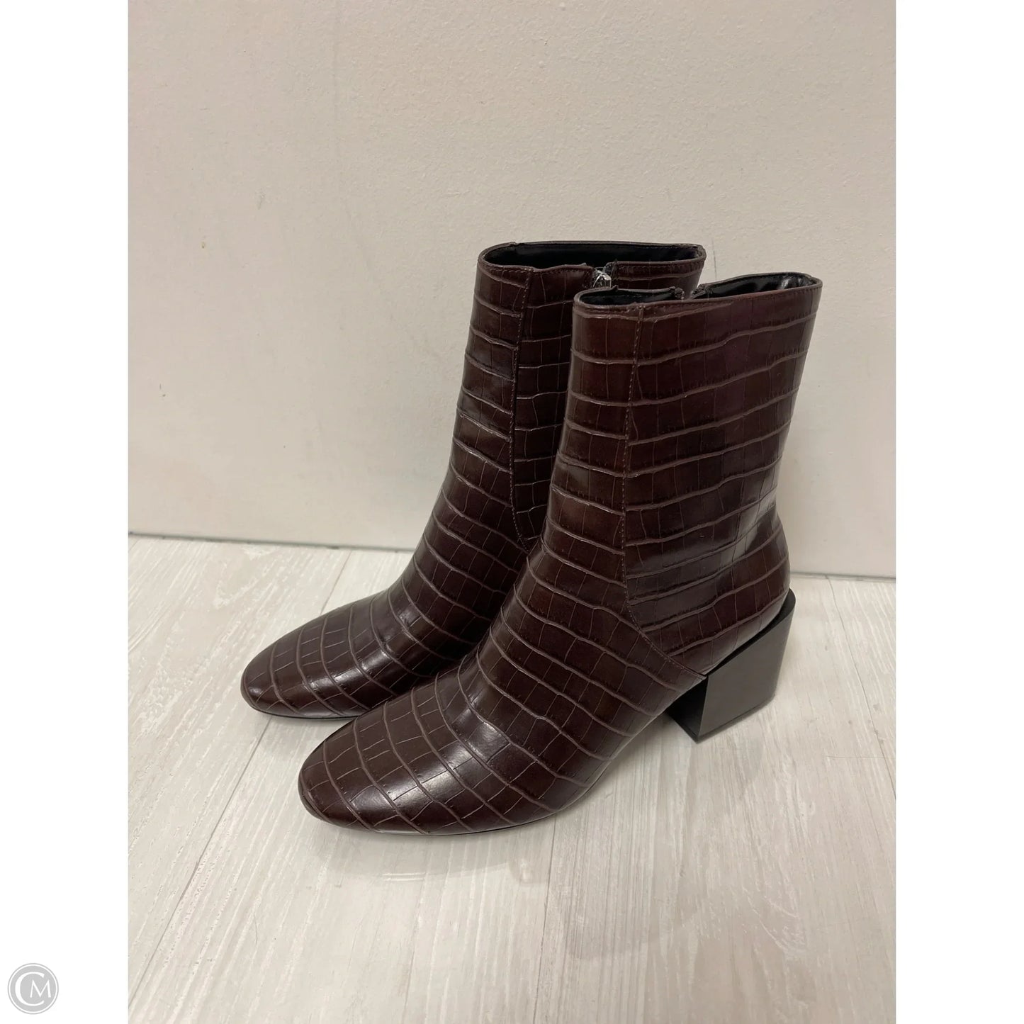 Boots Ankle Heels By Zara In Brown, Size: 10.5
