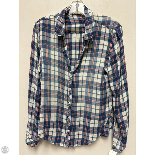 Top Long Sleeve By Cloth & Stone In Plaid Pattern, Size: M