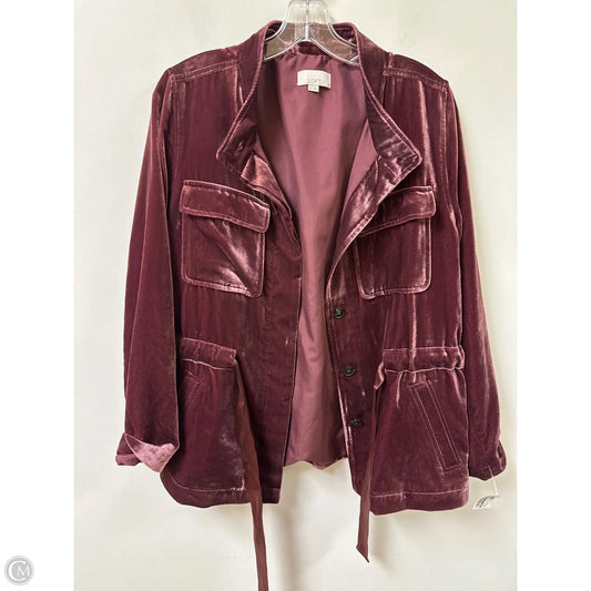 Jacket Moto By Loft In Purple, Size: M