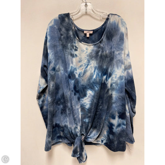 Top Long Sleeve By Clothes Mentor In Blue & Brown, Size: 3x