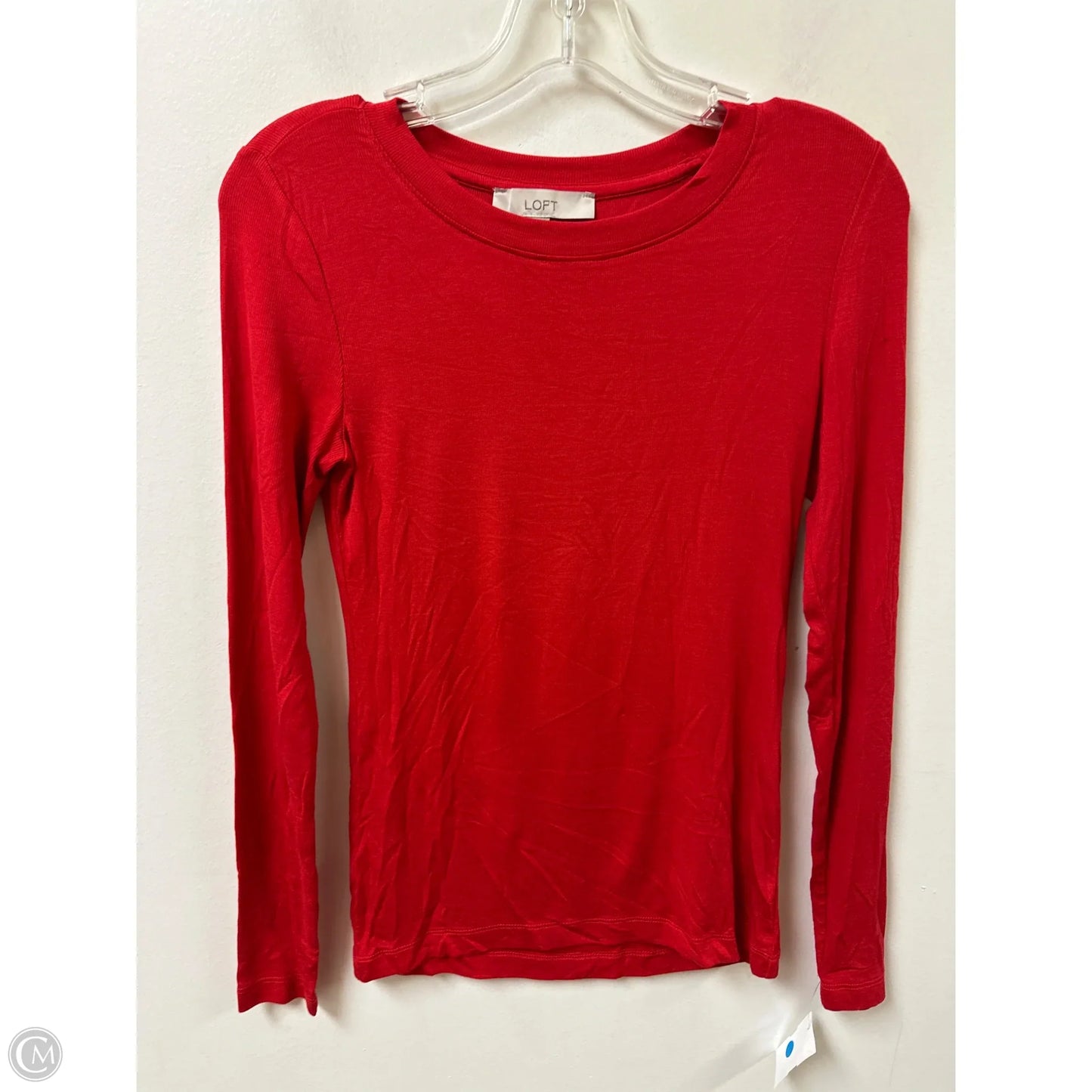 Top Long Sleeve Basic By Loft In Red, Size: S