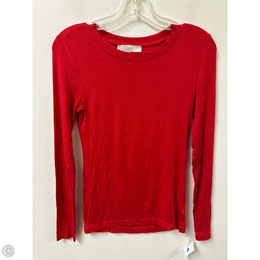 Top Long Sleeve Basic By Loft In Red, Size: S