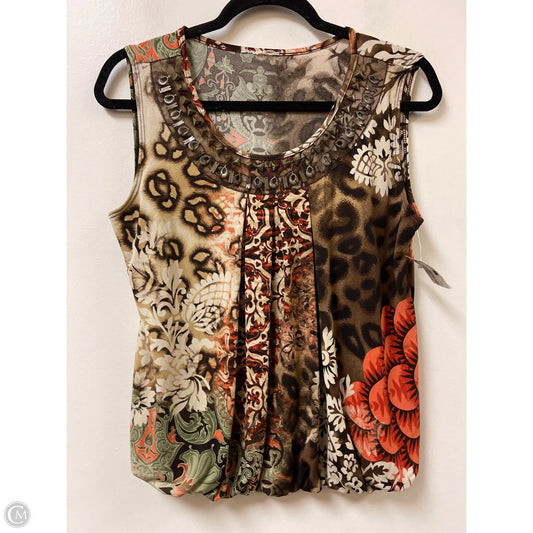 Top Sleeveless By Clothes Mentor In Brown, Size: M
