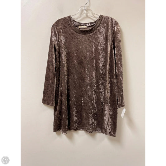 Top Long Sleeve By Southern Stitch In Brown, Size: M
