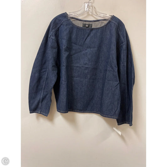 Top Long Sleeve By Banana Republic In Blue Denim, Size: S
