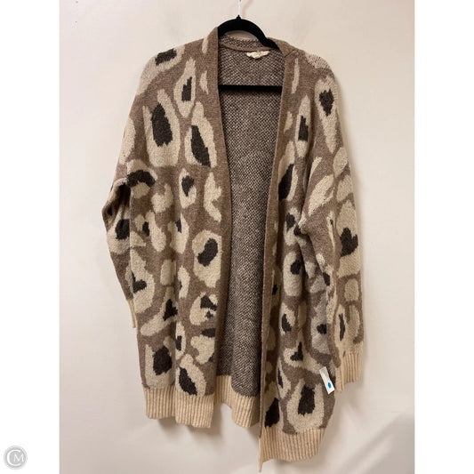 Sweater Cardigan By Entro In Animal Print, Size: 1x