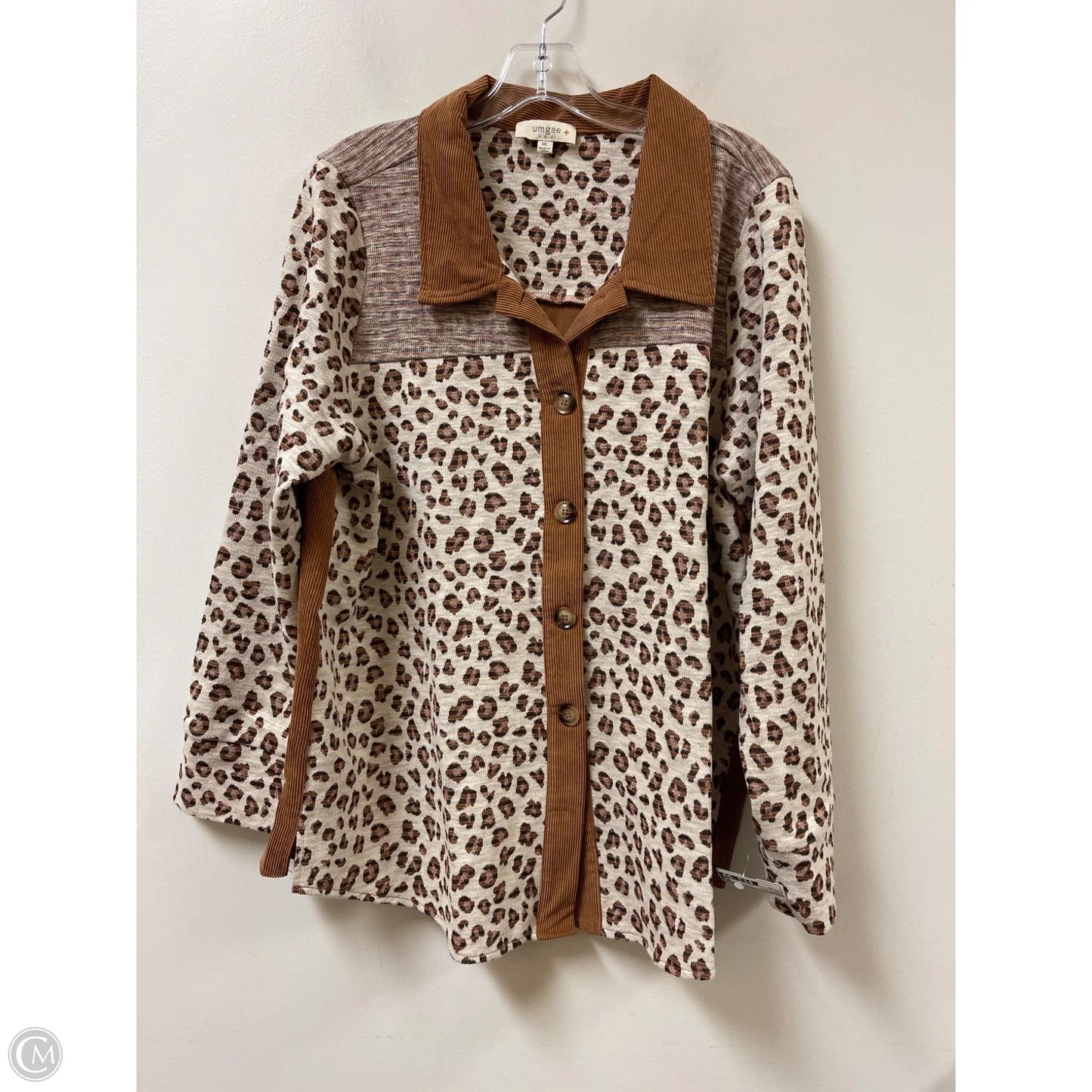 Blouse Long Sleeve By Umgee In Animal Print, Size: 1x