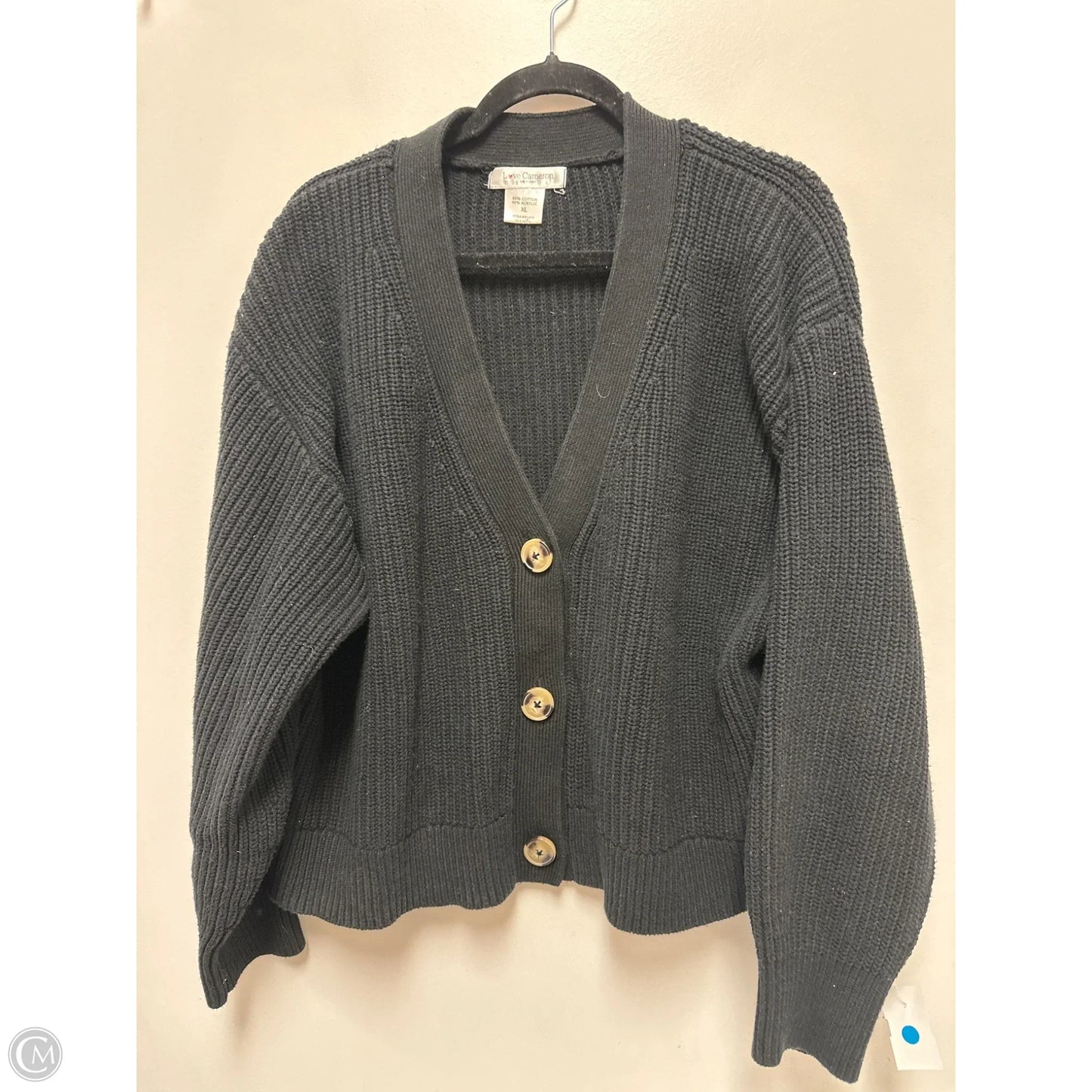 Sweater Cardigan By Clothes Mentor In Black, Size: Xl
