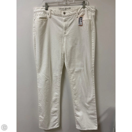 Jeans Straight By Dkny In White, Size: 16