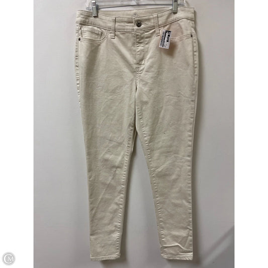 Jeans Skinny By St Johns Bay In Cream, Size: 10