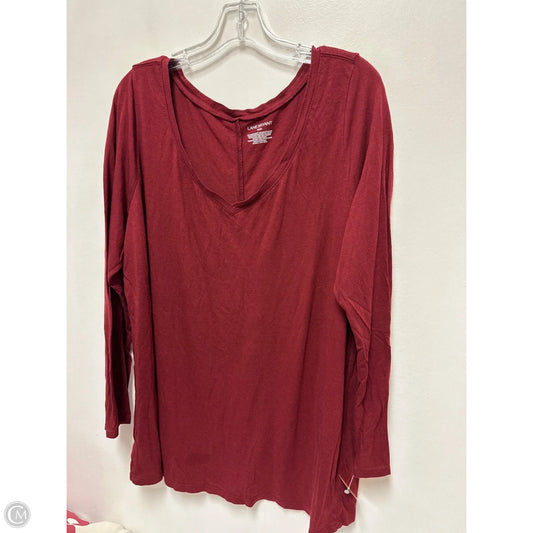 Top Long Sleeve Basic By Lane Bryant In Red, Size: 2x