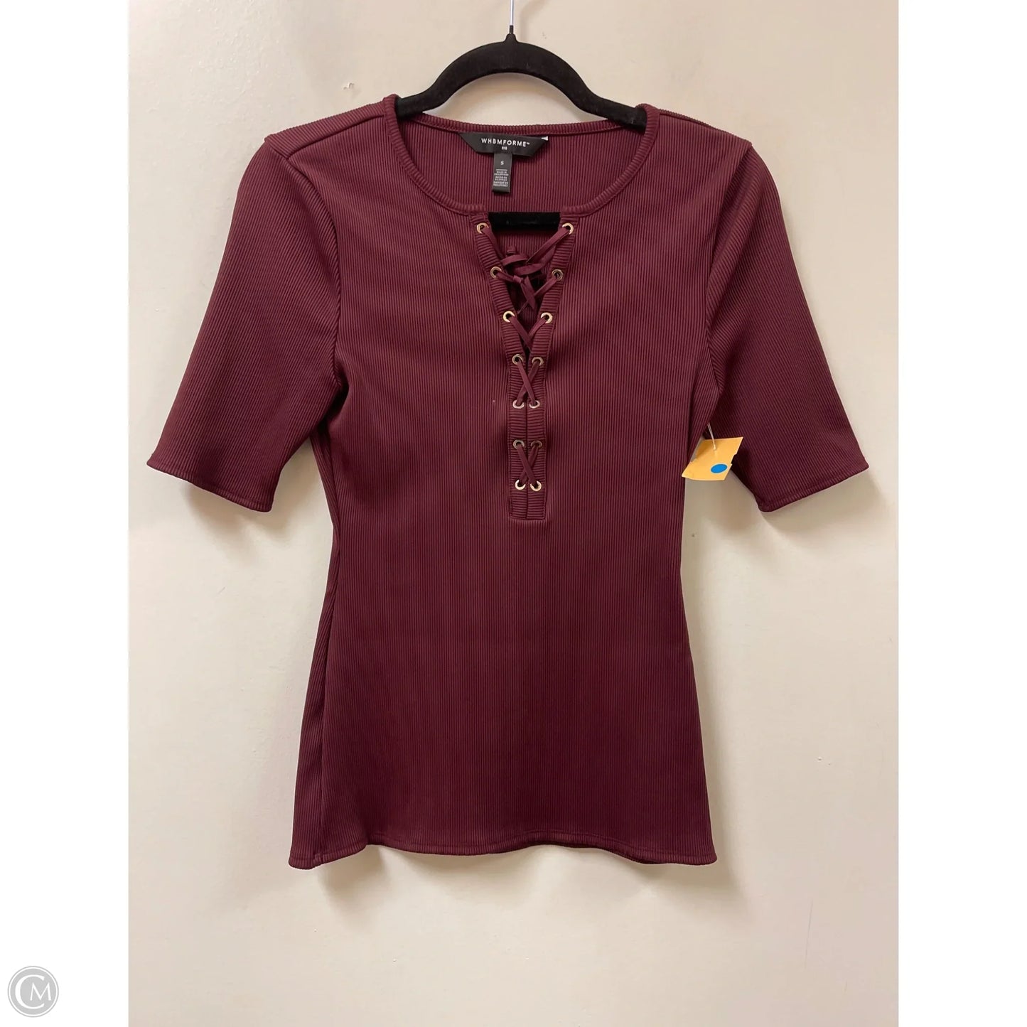 Top Short Sleeve By White House Black Market In Red, Size: S