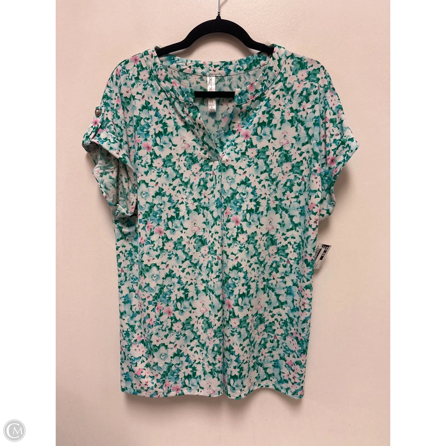 Top Short Sleeve By Dear Scarlett In Green, Size: L