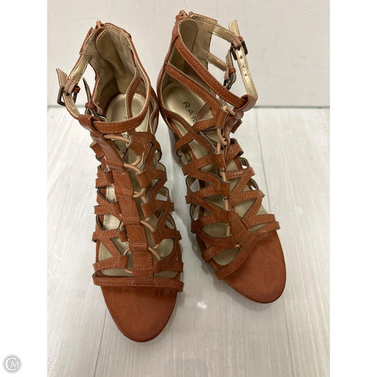 Sandals Heels Block By Rampage In Brown, Size: 9