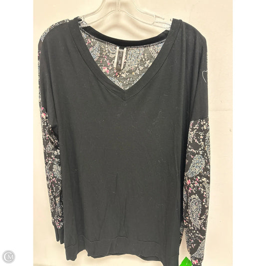 Top Long Sleeve By Glitzy Girlz In Black, Size: L