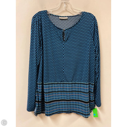 Top Long Sleeve By Dana Buchman In Blue, Size: Xl