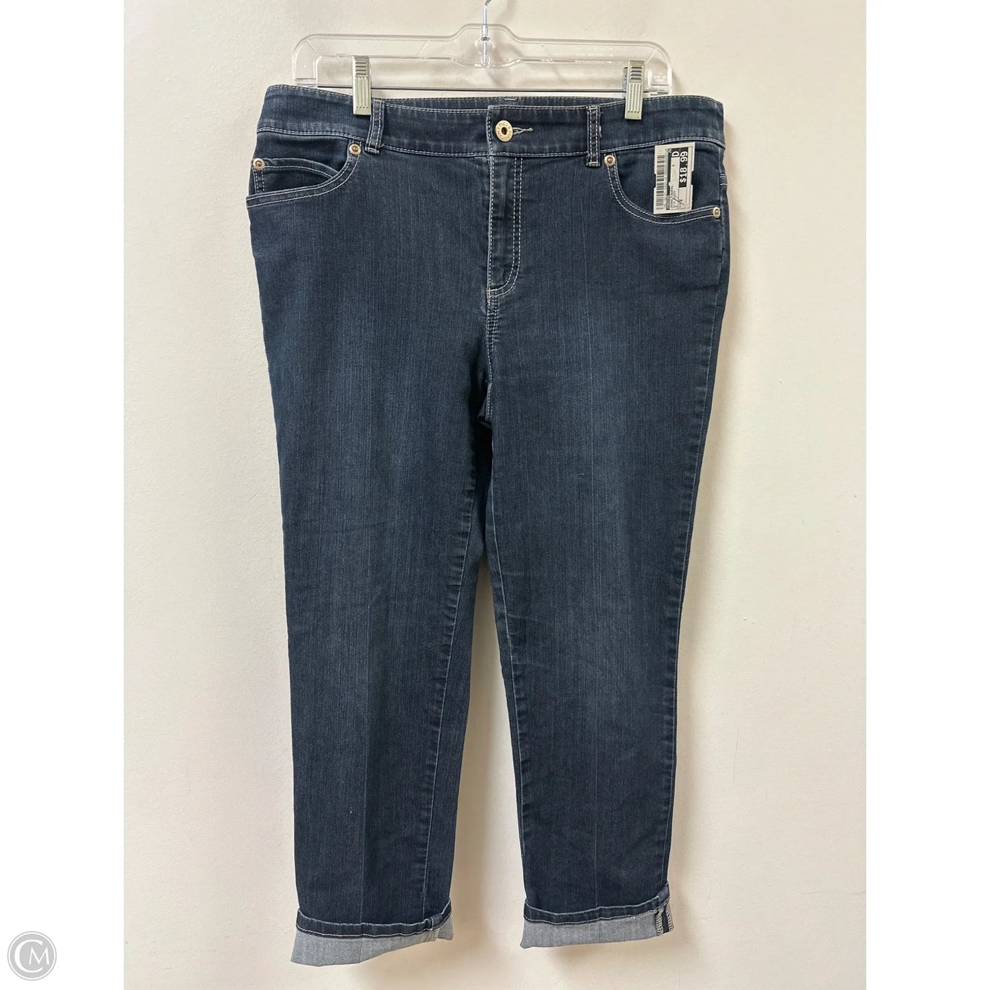 Jeans Cropped By Chicos In Blue Denim, Size: 8