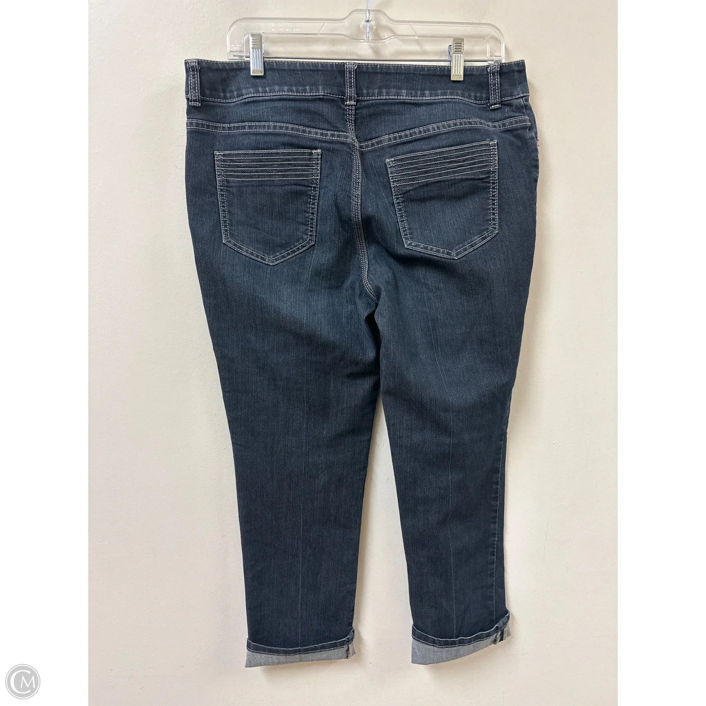 Jeans Cropped By Chicos In Blue Denim, Size: 8