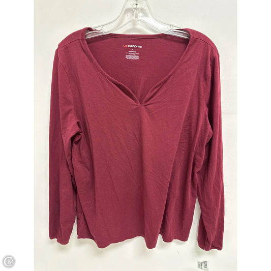 Top Long Sleeve By Liz Claiborne In Red, Size: M