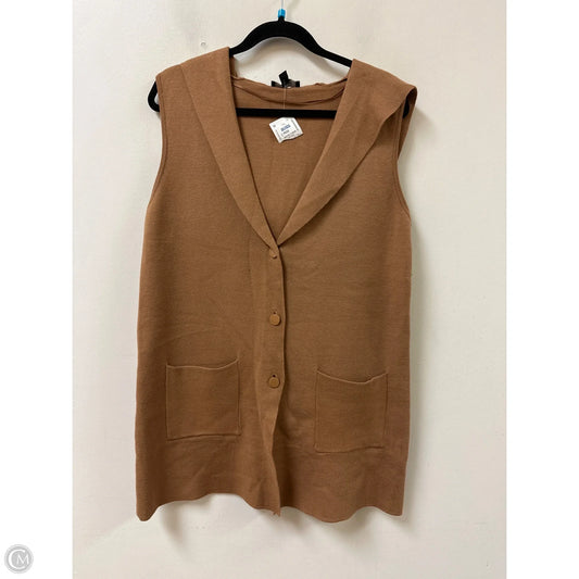 Vest Sweater By Clothes Mentor In Tan, Size: M