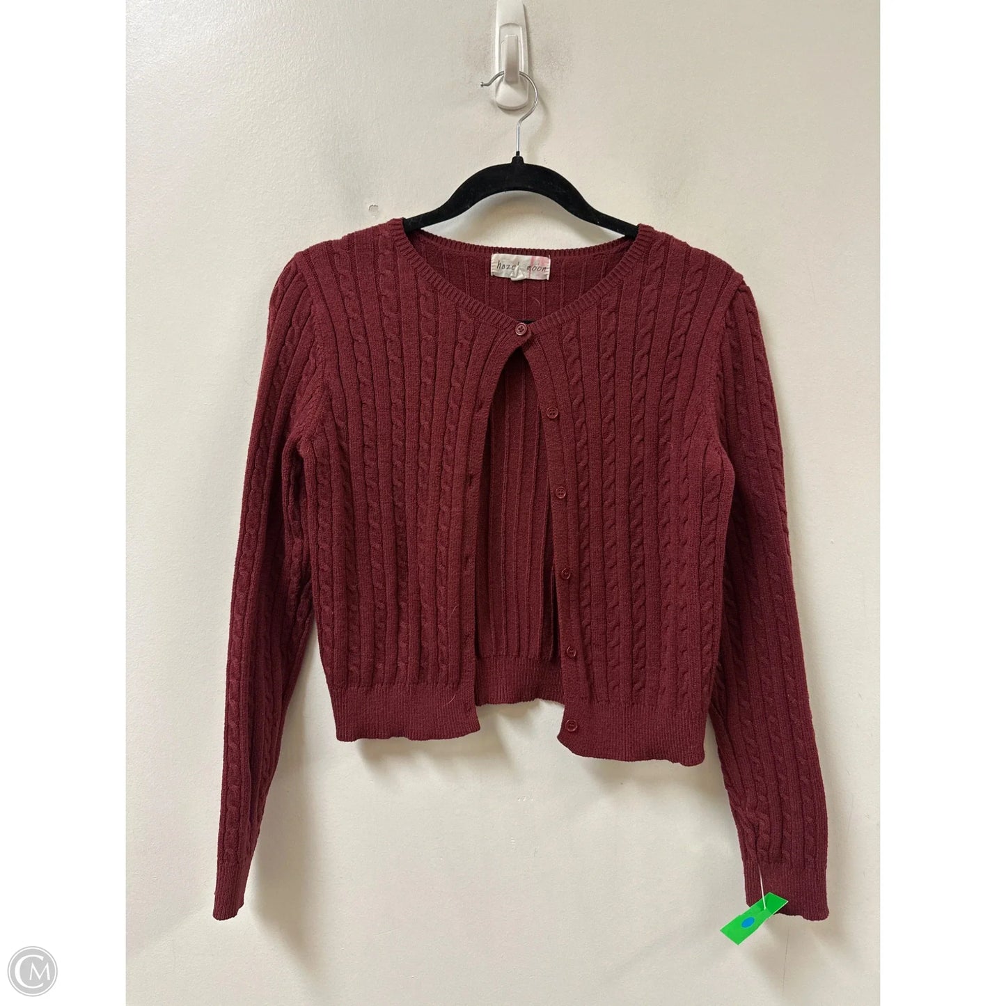 Sweater Cardigan By Clothes Mentor In Red, Size: M