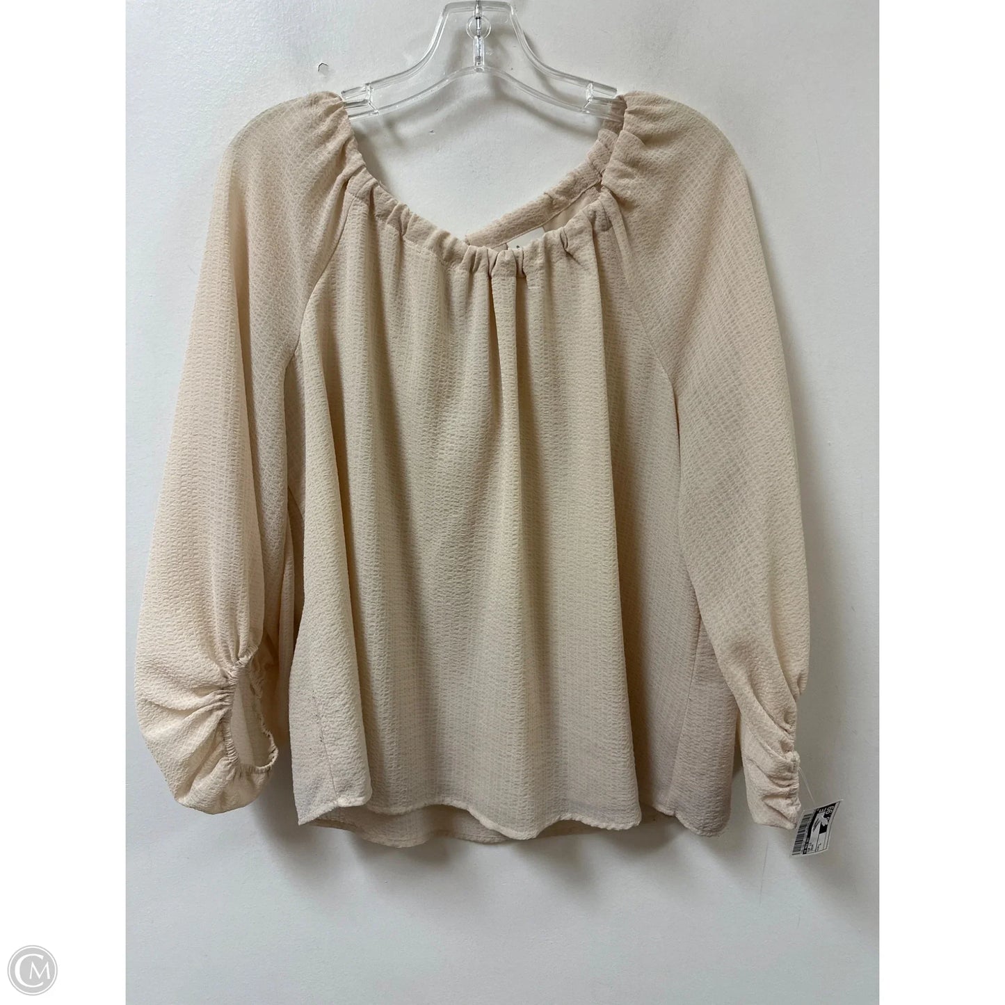 Top Long Sleeve By A New Day In Cream, Size: L
