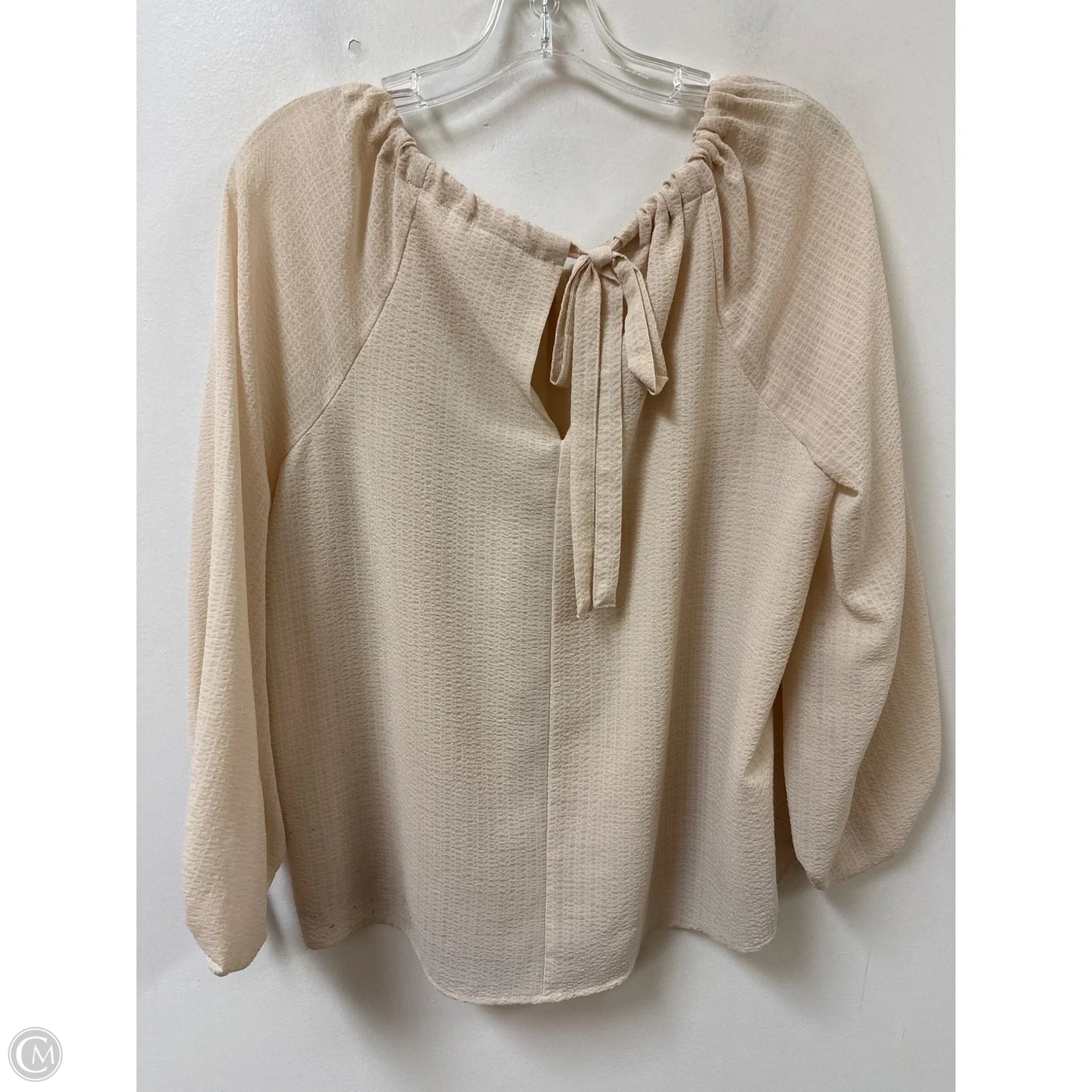 Top Long Sleeve By A New Day In Cream, Size: L