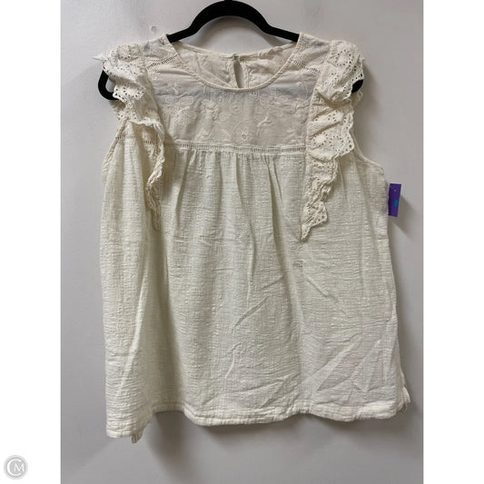 Top Sleeveless By Oddi In Cream, Size: 2x