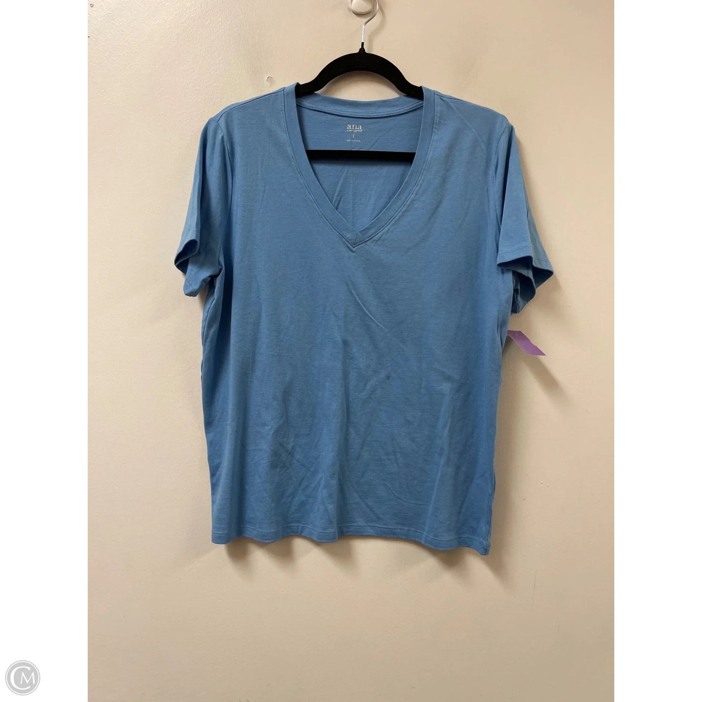 Top Short Sleeve Basic By Ana In Blue & Brown, Size: L