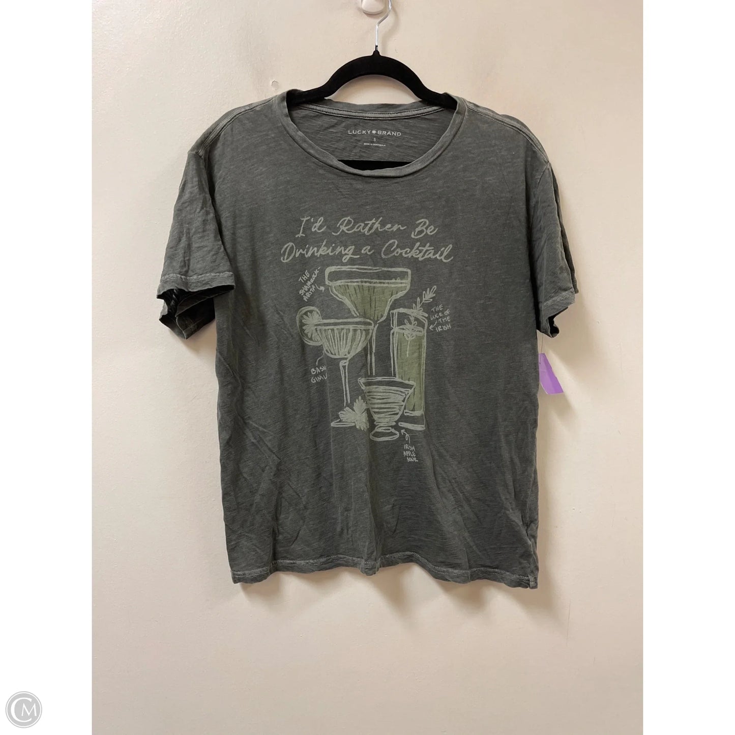 Top Short Sleeve By Lucky Brand In Green, Size: S
