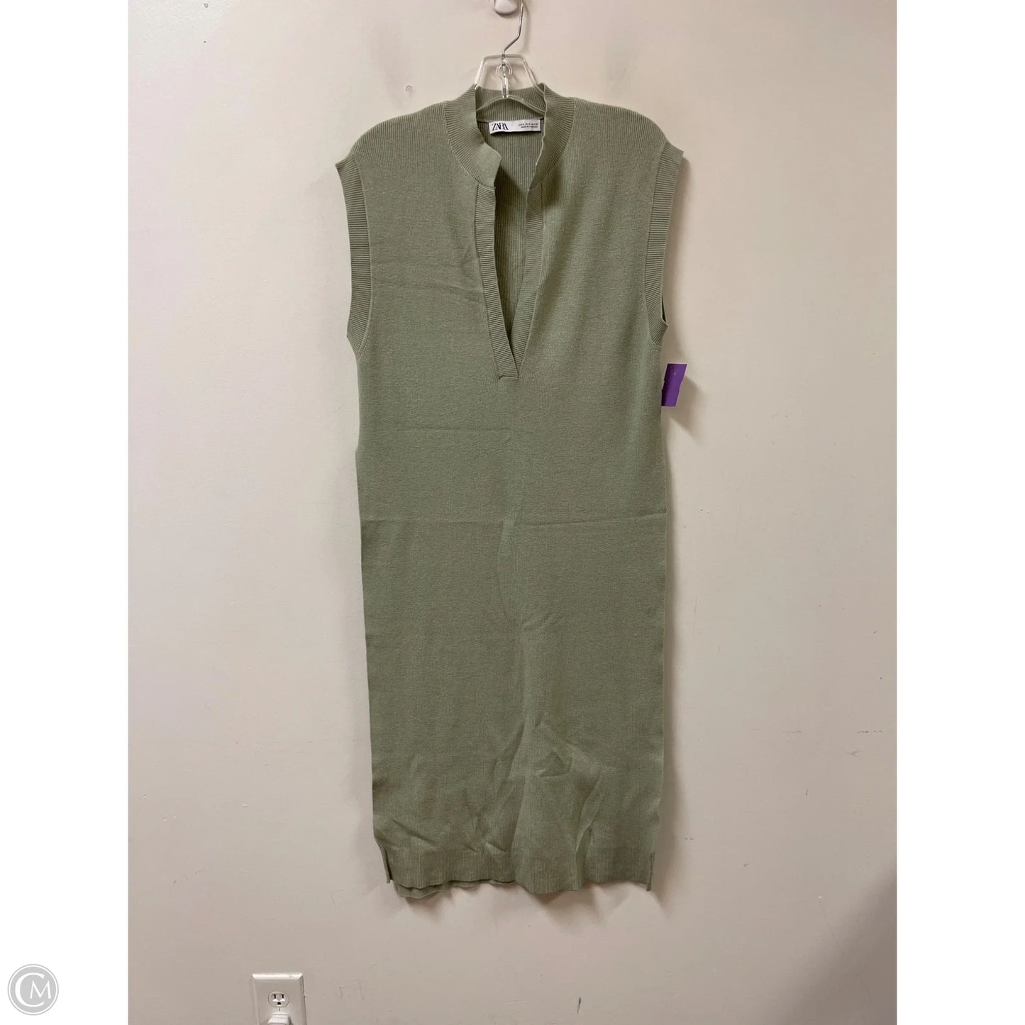Tunic Sleeveless By Zara In Green, Size: S
